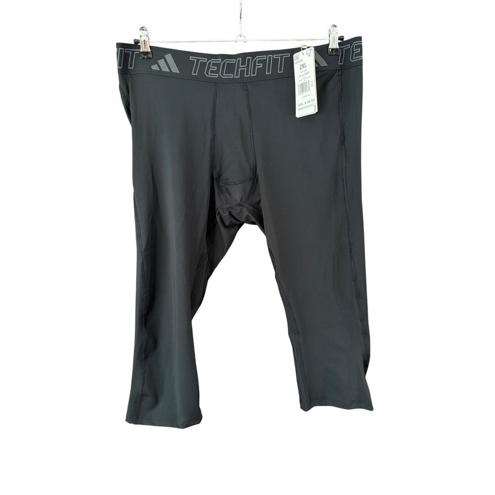 Adidas Big Men's Techfit Aeroready Training 3/4 Tights Black Size 2XL 2X New